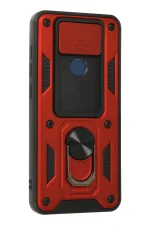 Newface Xiaomi Redmi Note 9 Kılıf Pars Lens Yüzüklü Silikon - Kırmızı - Görsel 3