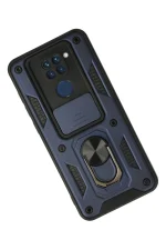 Newface Xiaomi Redmi Note 9 Kılıf Pars Lens Yüzüklü Silikon - Lacivert - Görsel 2