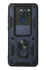 Newface Xiaomi Redmi Note 9 Kılıf Pars Lens Yüzüklü Silikon - Lacivert