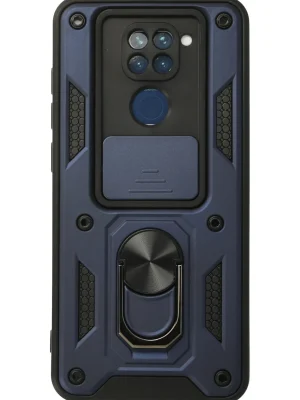 Newface Xiaomi Redmi Note 9 Kılıf Pars Lens Yüzüklü Silikon - Lacivert