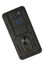 Newface Xiaomi Redmi Note 9 Kılıf Pars Lens Yüzüklü Silikon - Siyah - Görsel 2