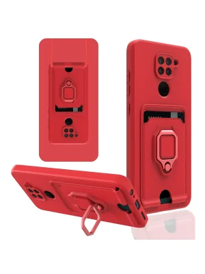 Newface Xiaomi Redmi Note 9 Kılıf Zuma Kartvizitli Yüzüklü Silikon - Kırmızı