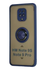 Newface Xiaomi Redmi Note 9 Pro Kılıf Montreal Yüzüklü Silikon Kapak - Lacivert - Görsel 2