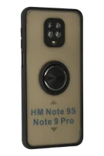 Newface Xiaomi Redmi Note 9 Pro Kılıf Montreal Yüzüklü Silikon Kapak - Siyah - Görsel 2