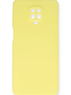 Newface Xiaomi Redmi Note 9 Pro Kılıf Nano içi Kadife Silikon - Sarı