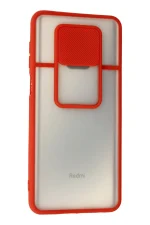 Newface Xiaomi Redmi Note 9 Pro Kılıf Palm Buzlu Kamera Sürgülü Silikon - Kırmızı - Görsel 3