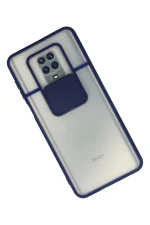 Newface Xiaomi Redmi Note 9 Pro Kılıf Palm Buzlu Kamera Sürgülü Silikon - Lacivert - Görsel 2