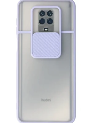 Newface Xiaomi Redmi Note 9 Pro Kılıf Palm Buzlu Kamera Sürgülü Silikon - Lila