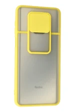 Newface Xiaomi Redmi Note 9 Pro Kılıf Palm Buzlu Kamera Sürgülü Silikon - Sarı - Görsel 3
