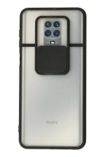 Newface Xiaomi Redmi Note 9 Pro Kılıf Palm Buzlu Kamera Sürgülü Silikon - Siyah