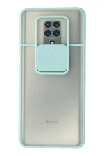 Newface Xiaomi Redmi Note 9 Pro Kılıf Palm Buzlu Kamera Sürgülü Silikon - Turkuaz