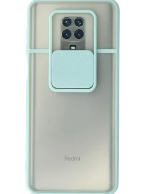 Newface Xiaomi Redmi Note 9 Pro Kılıf Palm Buzlu Kamera Sürgülü Silikon - Turkuaz
