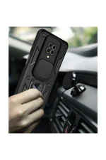 Newface Xiaomi Redmi Note 9 Pro Kılıf Pars Lens Yüzüklü Silikon - Kırmızı - Görsel 3