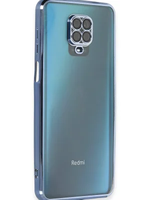 Newface Xiaomi Redmi Note 9 Pro Kılıf Razer Lensli Silikon - Açık Mavi