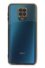 Newface Xiaomi Redmi Note 9 Pro Kılıf Razer Lensli Silikon - Gold - Görsel 2