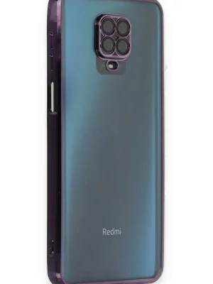 Newface Xiaomi Redmi Note 9 Pro Kılıf Razer Lensli Silikon - Mor