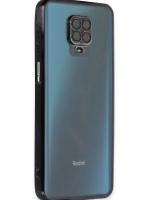 Newface Xiaomi Redmi Note 9 Pro Kılıf Razer Lensli Silikon - Siyah