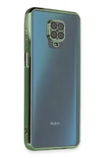 Newface Xiaomi Redmi Note 9 Pro Kılıf Razer Lensli Silikon - Yeşil