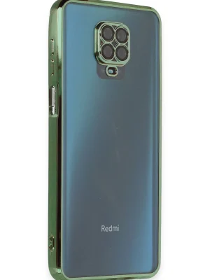 Newface Xiaomi Redmi Note 9 Pro Kılıf Razer Lensli Silikon - Yeşil