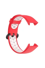 Newface Xiaomi Redmi Watch 2 Spor Delikli Kordon - Kırmızı-Beyaz - Görsel 4