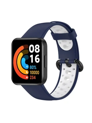Newface Xiaomi Redmi Watch 2 Spor Delikli Kordon - Lacivert-Beyaz