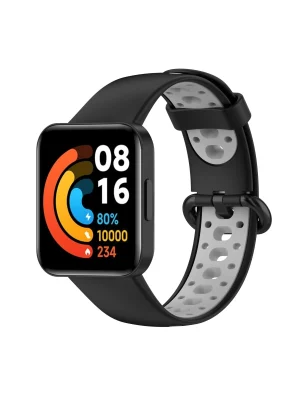 Newface Xiaomi Redmi Watch 2 Spor Delikli Kordon - Siyah-Gri