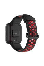Newface Xiaomi Redmi Watch 2 Spor Delikli Kordon - Siyah-Kırmızı - Görsel 2