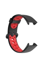 Newface Xiaomi Redmi Watch 2 Spor Delikli Kordon - Siyah-Kırmızı - Görsel 4