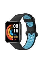 Newface Xiaomi Redmi Watch 2 Spor Delikli Kordon - Siyah-Mavi