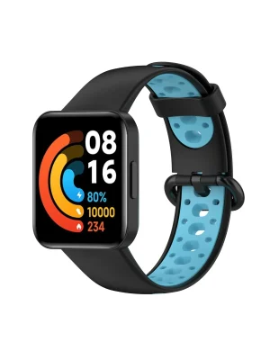 Newface Xiaomi Redmi Watch 2 Spor Delikli Kordon - Siyah-Mavi