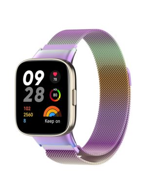 Newface Xiaomi Redmi Watch 3 Metal Mıknatıslı Kordon - Gökkuşağı