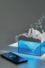 Newface Z4 Kuzey Okyanus Temalı Gece Lambası Özellikli BT Kablosuz Hoparlör - Mavi - Görsel 2