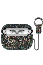 Onegif Airpods 2 (2.nesil) Bright Simli Airpods Kapak - Siyah