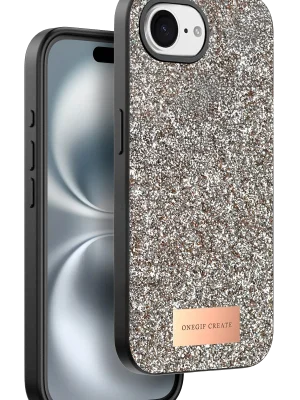 Onegif Apple iPhone 16E Bright Simli Kapak - Gold