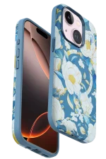 Onegif iPhone 14 Flower Series Magsafe Kapak - Mavi