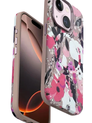 Onegif iPhone 14 Flower Series Magsafe Kapak - Pembe