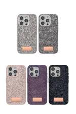 Onegif iPhone 14 Pro Bright Simli Kapak - Gümüş - Görsel 2