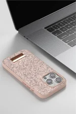 Onegif iPhone 14 Pro Bright Simli Kapak - Pembe - Görsel 3