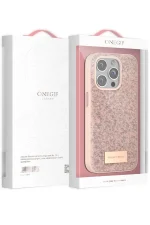 Onegif iPhone 14 Pro Bright Simli Kapak - Pembe - Görsel 5