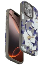Onegif iPhone 14 Pro Flower Series Magsafe Kapak - Gri