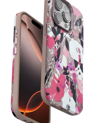 Onegif iPhone 14 Pro Flower Series Magsafe Kapak - Pembe