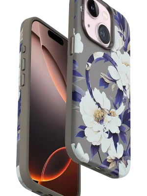 Onegif iPhone 15 Flower Series Magsafe Kapak - Gri