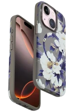 Onegif iPhone 15 Plus Flower Series Magsafe Kapak - Gri