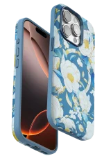 Onegif iPhone 15 Pro Flower Series Magsafe Kapak - Mavi