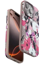 Onegif iPhone 15 Pro Flower Series Magsafe Kapak - Pembe