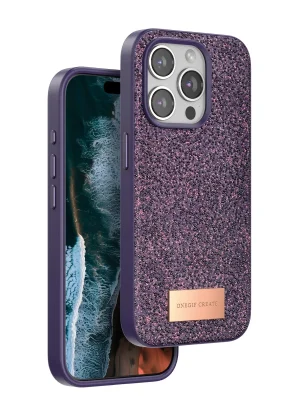 Onegif iPhone 15 Pro Max Bright Simli Kapak - Derin Mor