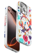 Onegif iPhone 15 Pro Max Flower Series Magsafe Kapak - Beyaz