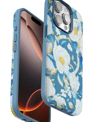 Onegif iPhone 15 Pro Max Flower Series Magsafe Kapak - Mavi