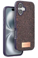 Onegif iPhone 16 Bright Simli Kapak - Derin Mor