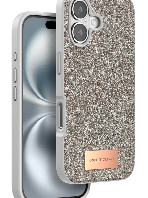 Onegif iPhone 16 Bright Simli Kapak - Gold